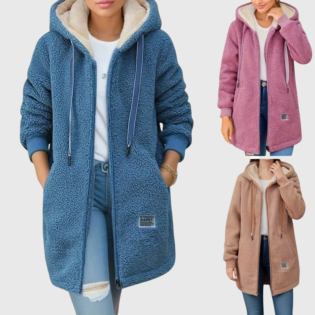 Elena | Giacca Calda con Cappuccio e Tasche Pratiche