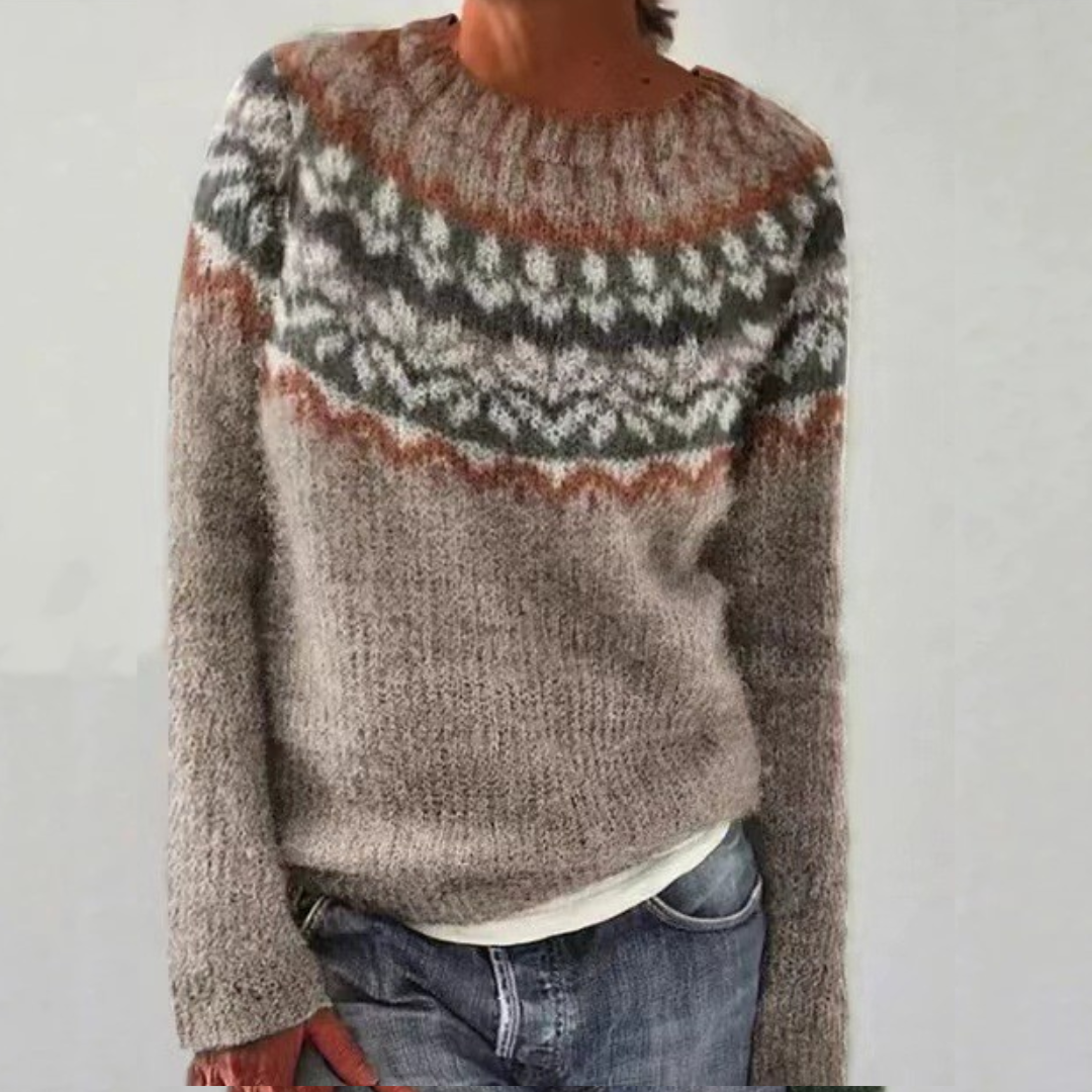 Chloe | Maglione Scandinavo Multicolore in Misto Lana