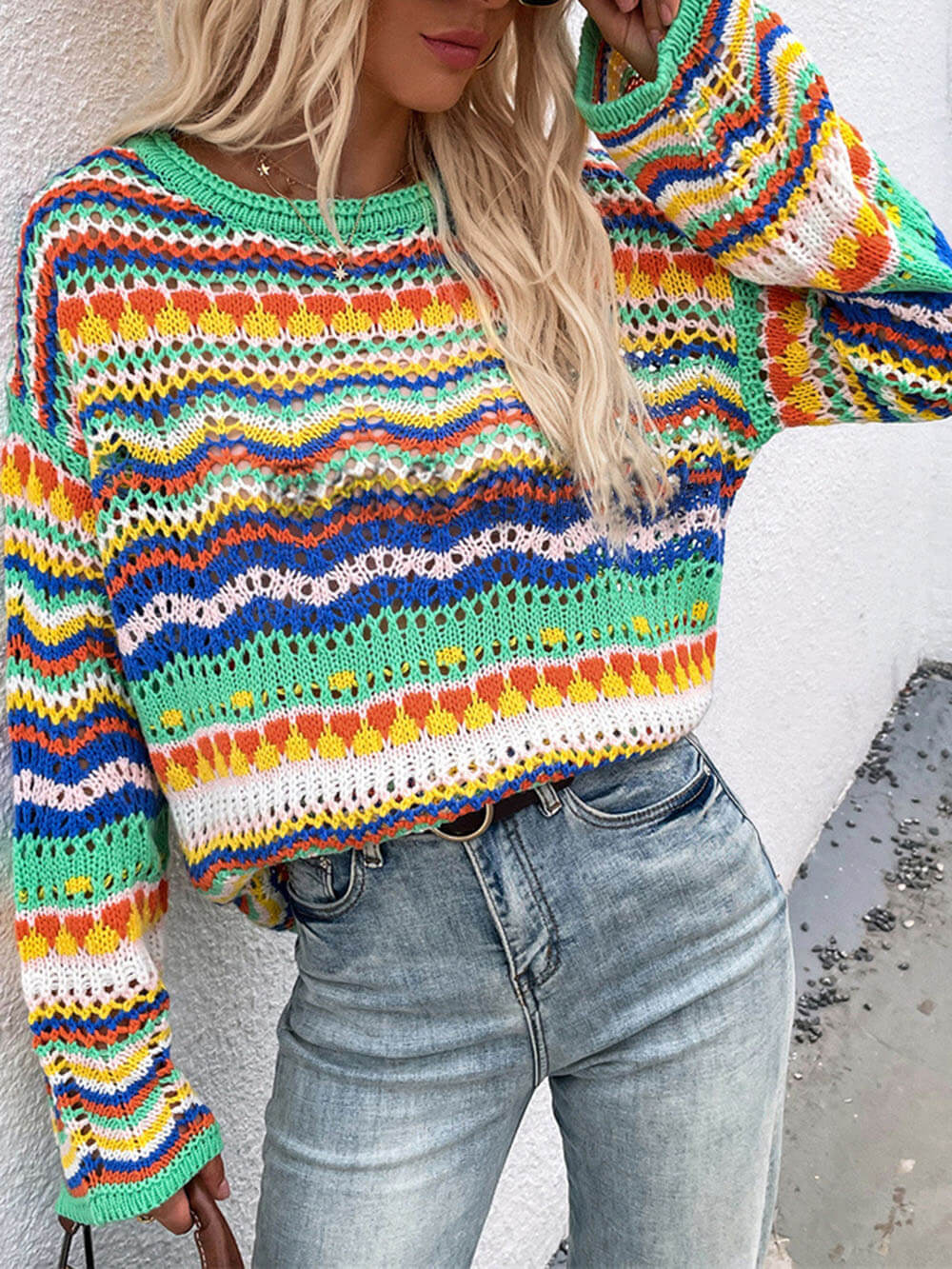 Allegra | Maglione Colorato a Motivi Geometrici