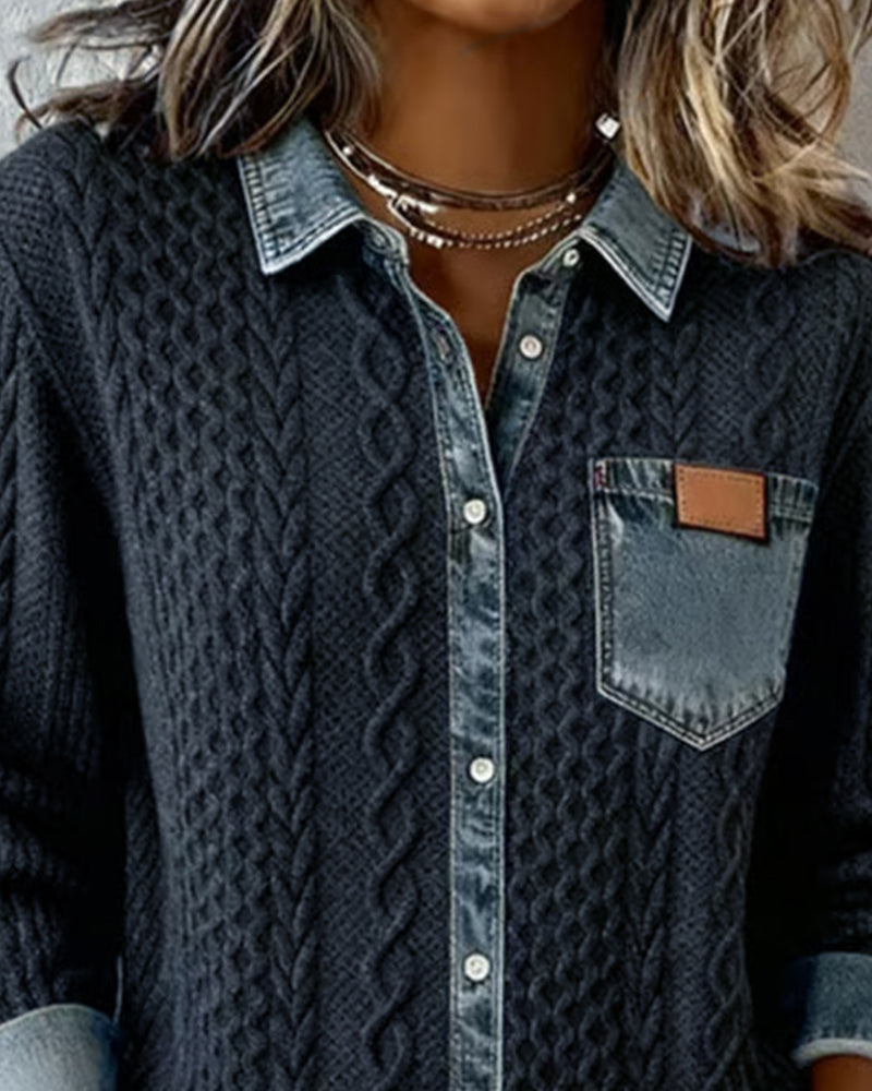 Onorina | Maglia con Dettagli in Denim