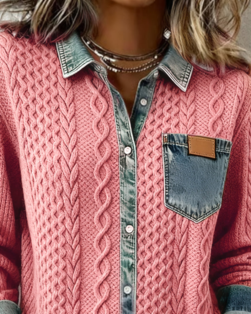 Onorina | Maglia con Dettagli in Denim