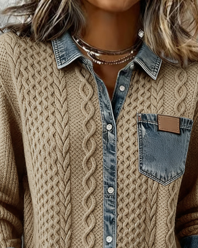 Onorina | Maglia con Dettagli in Denim