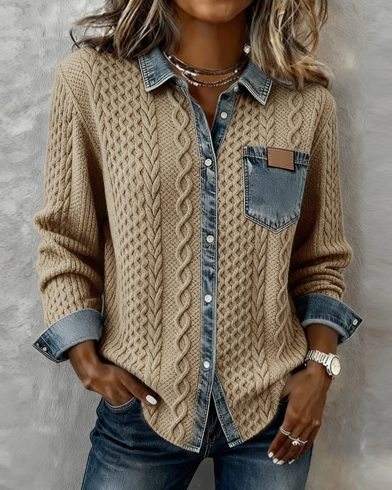 Onorina | Maglia con Dettagli in Denim