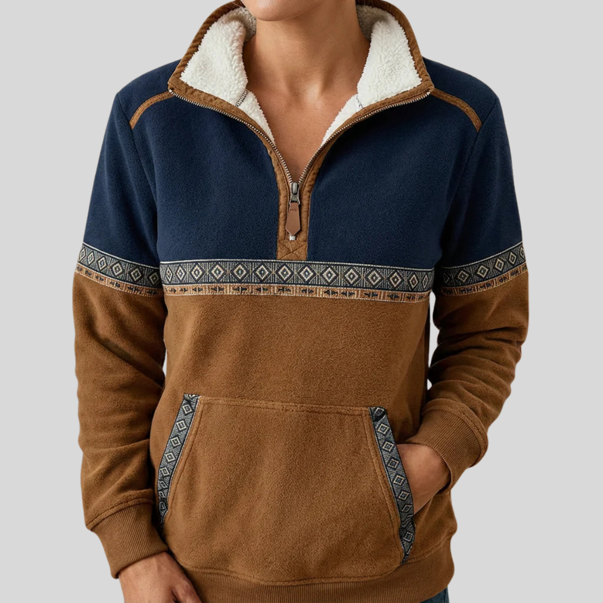 Venanzia | Maglia Mezza Zip con Collo in Sherpa