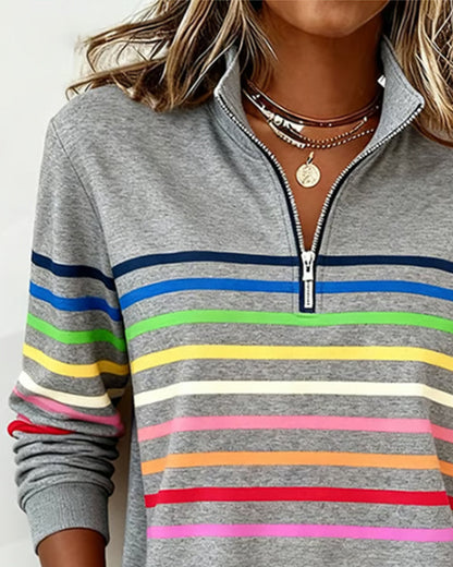 Clara | Maglione Casual a Collo Alto Zip