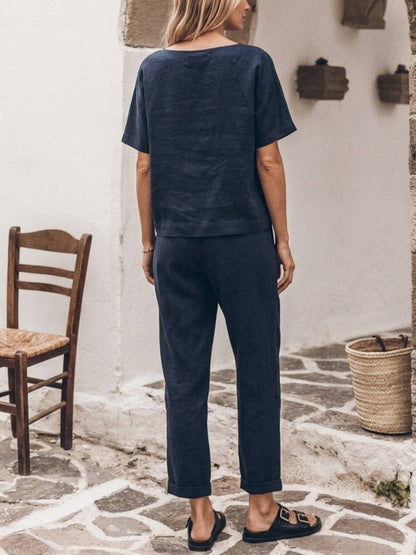 Ludovica | Completo Due Pezzi in Cotone e Lino
