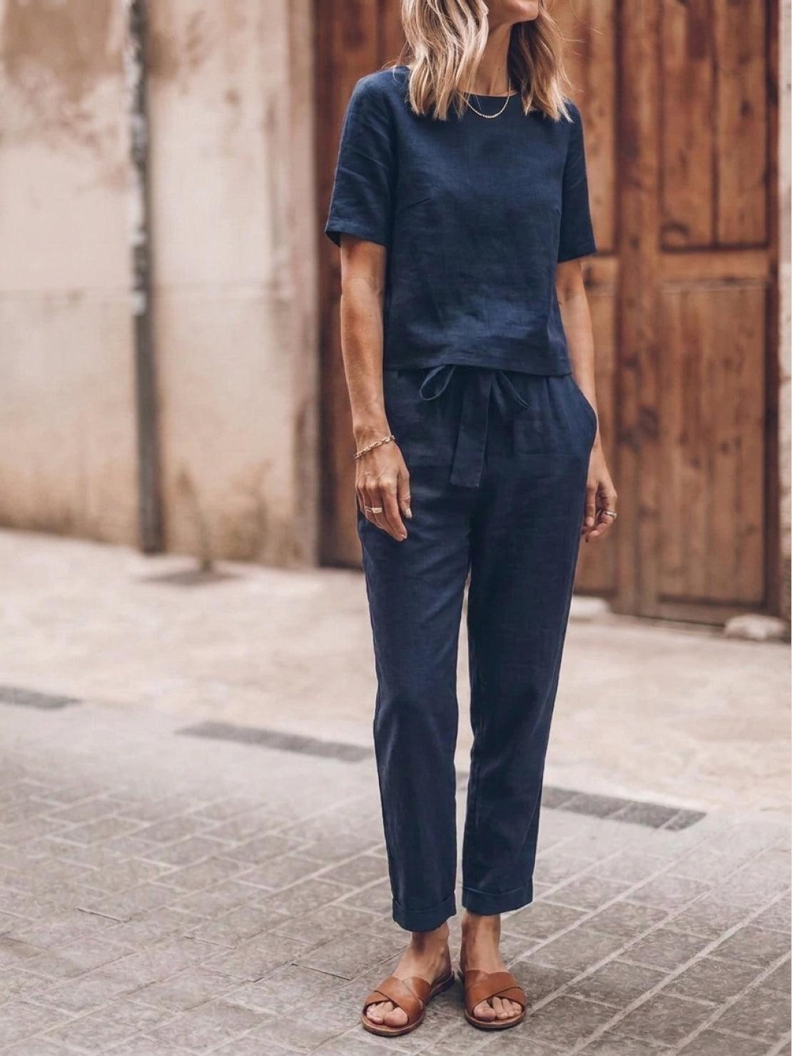 Ludovica | Completo Due Pezzi in Cotone e Lino