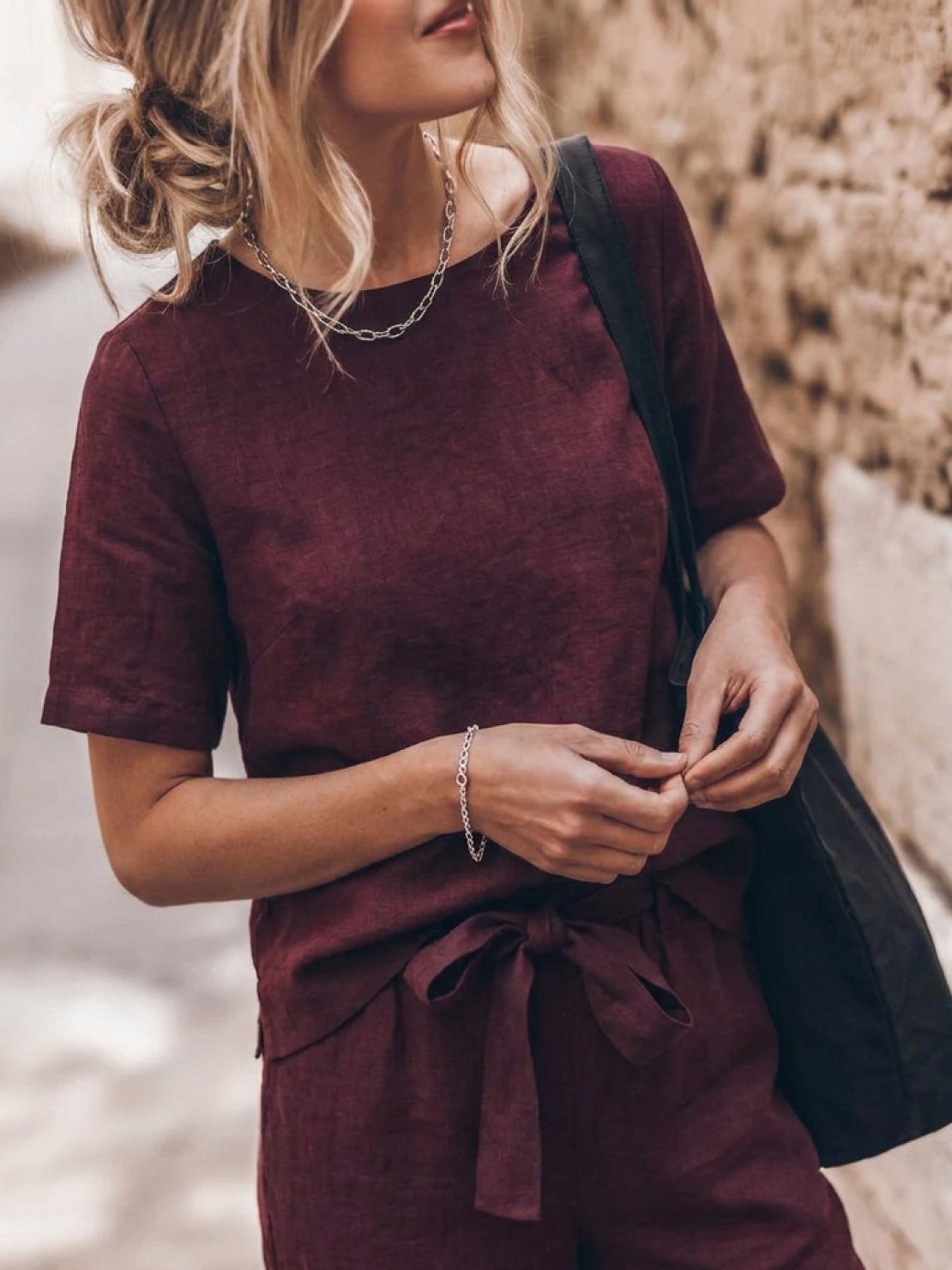 Ludovica | Completo Due Pezzi in Cotone e Lino