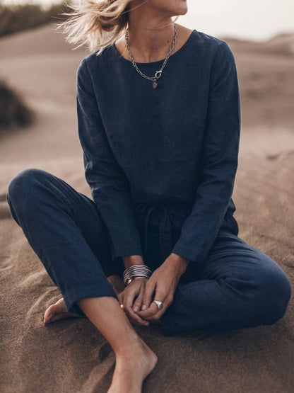 Lavinia | Completo Due Pezzi Minimal con Top Lungo e Pantaloni Ampi