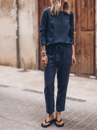 Lavinia | Completo Due Pezzi Minimal con Top Lungo e Pantaloni Ampi