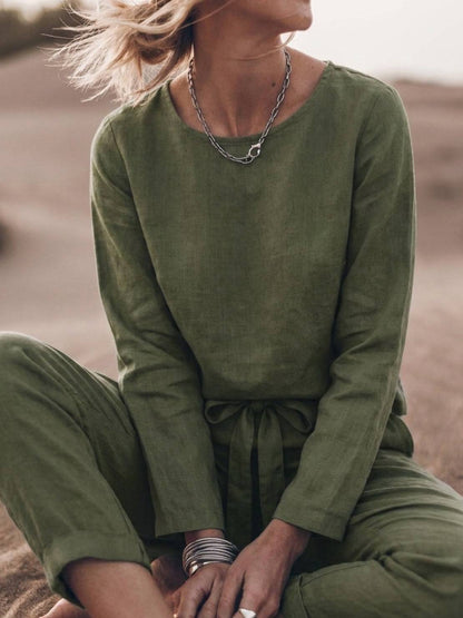 Lavinia | Completo Due Pezzi Minimal con Top Lungo e Pantaloni Ampi