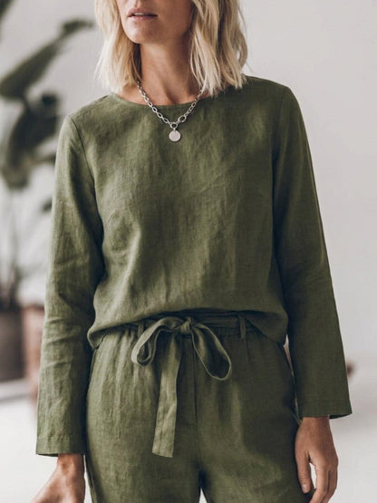 Lavinia | Completo Due Pezzi Minimal con Top Lungo e Pantaloni Ampi