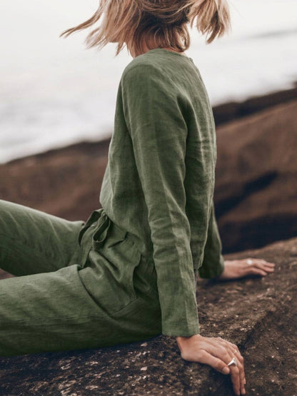 Lavinia | Completo Due Pezzi Minimal con Top Lungo e Pantaloni Ampi