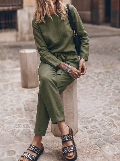 Lavinia | Completo Due Pezzi Minimal con Top Lungo e Pantaloni Ampi