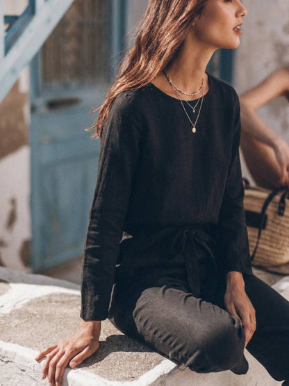 Lavinia | Completo Due Pezzi Minimal con Top Lungo e Pantaloni Ampi