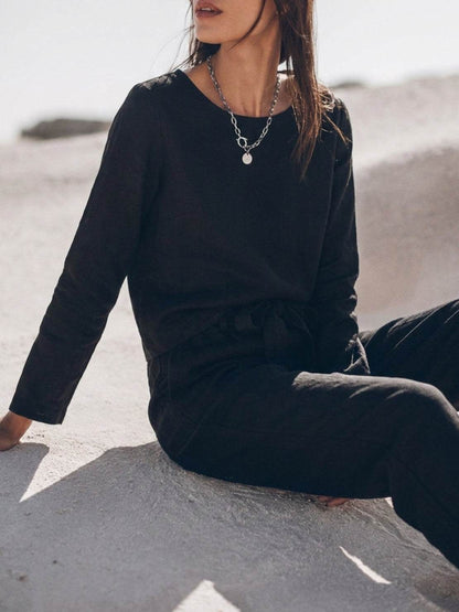 Lavinia | Completo Due Pezzi Minimal con Top Lungo e Pantaloni Ampi