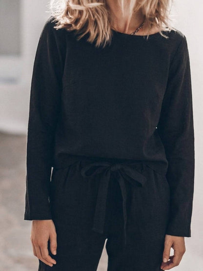 Lavinia | Completo Due Pezzi Minimal con Top Lungo e Pantaloni Ampi
