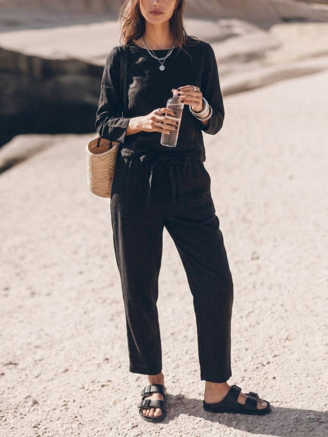 Lavinia | Completo Due Pezzi Minimal con Top Lungo e Pantaloni Ampi
