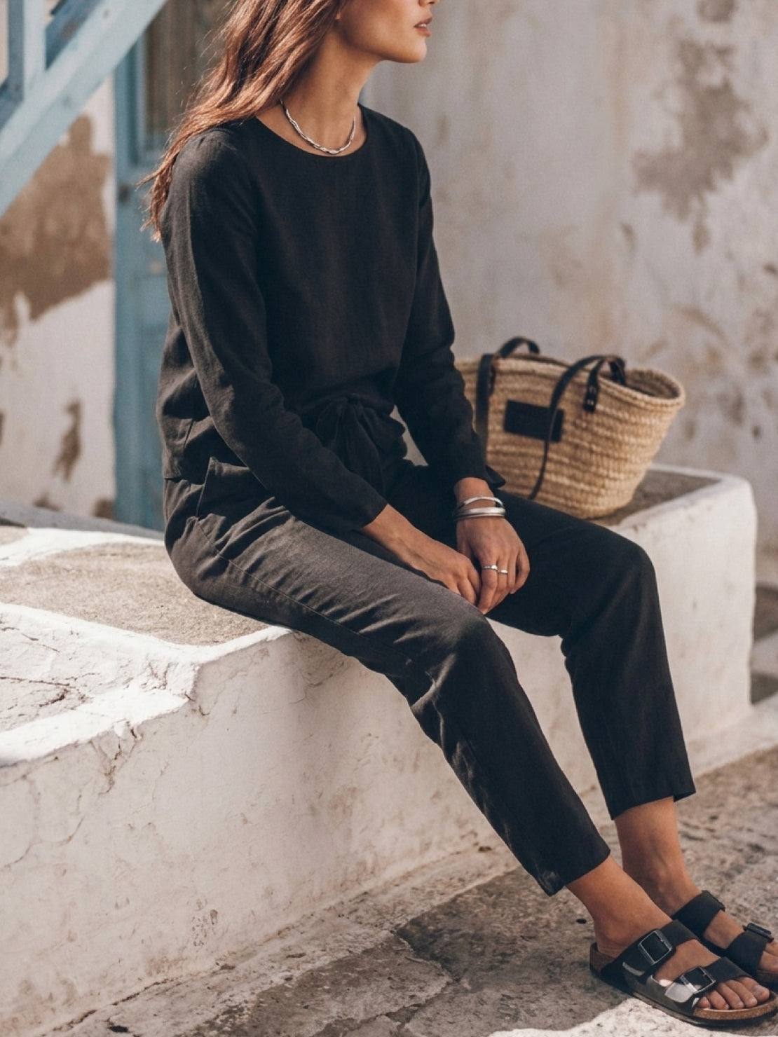 Lavinia | Completo Due Pezzi Minimal con Top Lungo e Pantaloni Ampi