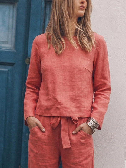 Lavinia | Completo Due Pezzi Minimal con Top Lungo e Pantaloni Ampi