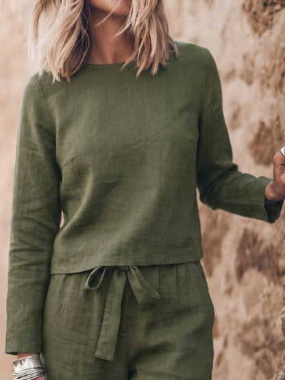 Lavinia | Completo Due Pezzi Minimal con Top Lungo e Pantaloni Ampi
