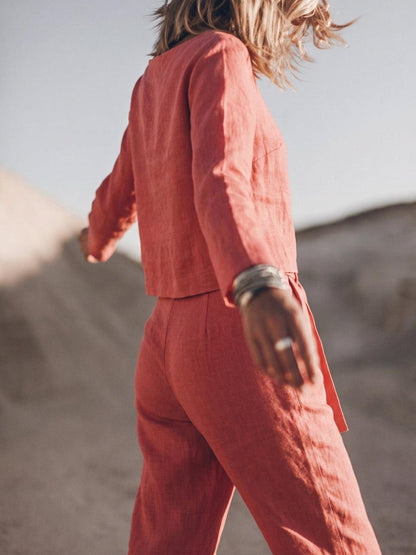 Lavinia | Completo Due Pezzi Minimal con Top Lungo e Pantaloni Ampi