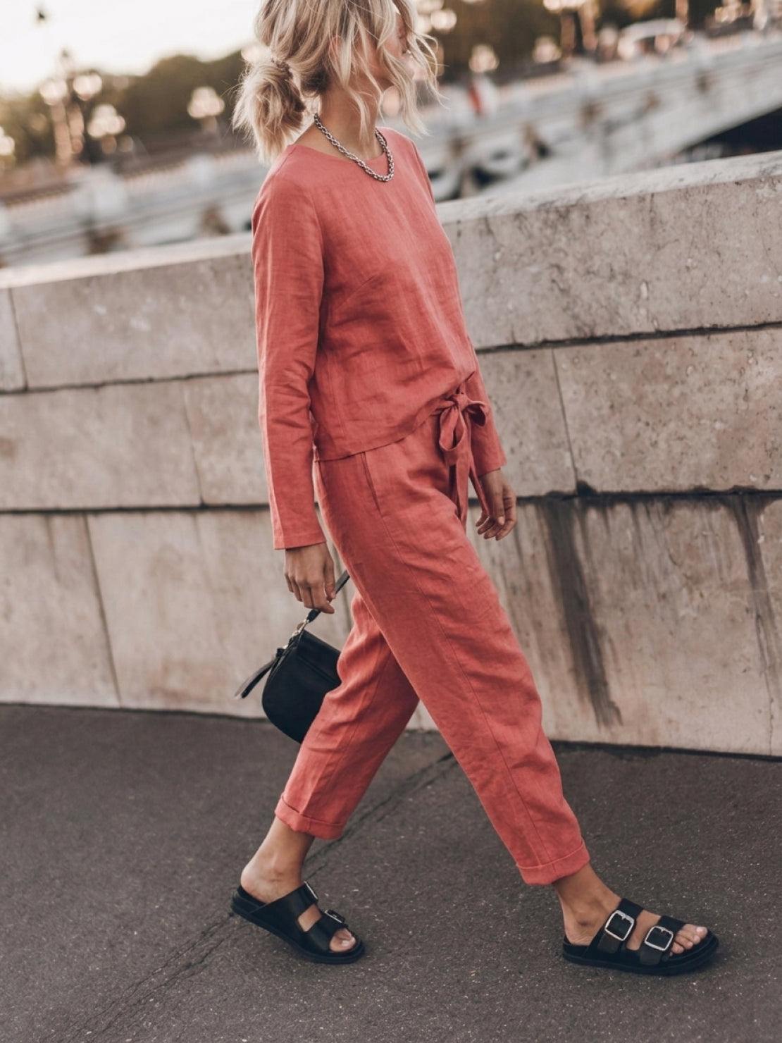 Lavinia | Completo Due Pezzi Minimal con Top Lungo e Pantaloni Ampi