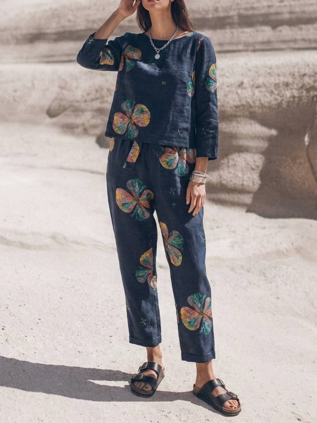 Lavinia | Completo Due Pezzi Minimal con Top Lungo e Pantaloni Ampi