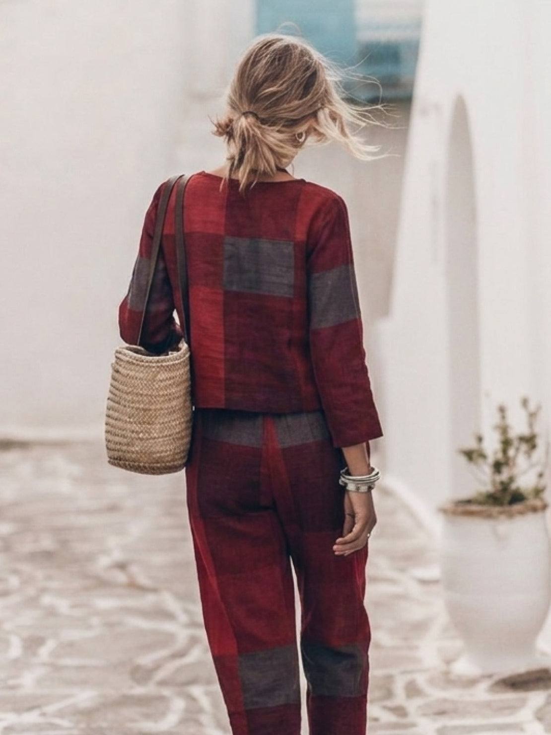 Lavinia | Completo Due Pezzi Minimal con Top Lungo e Pantaloni Ampi