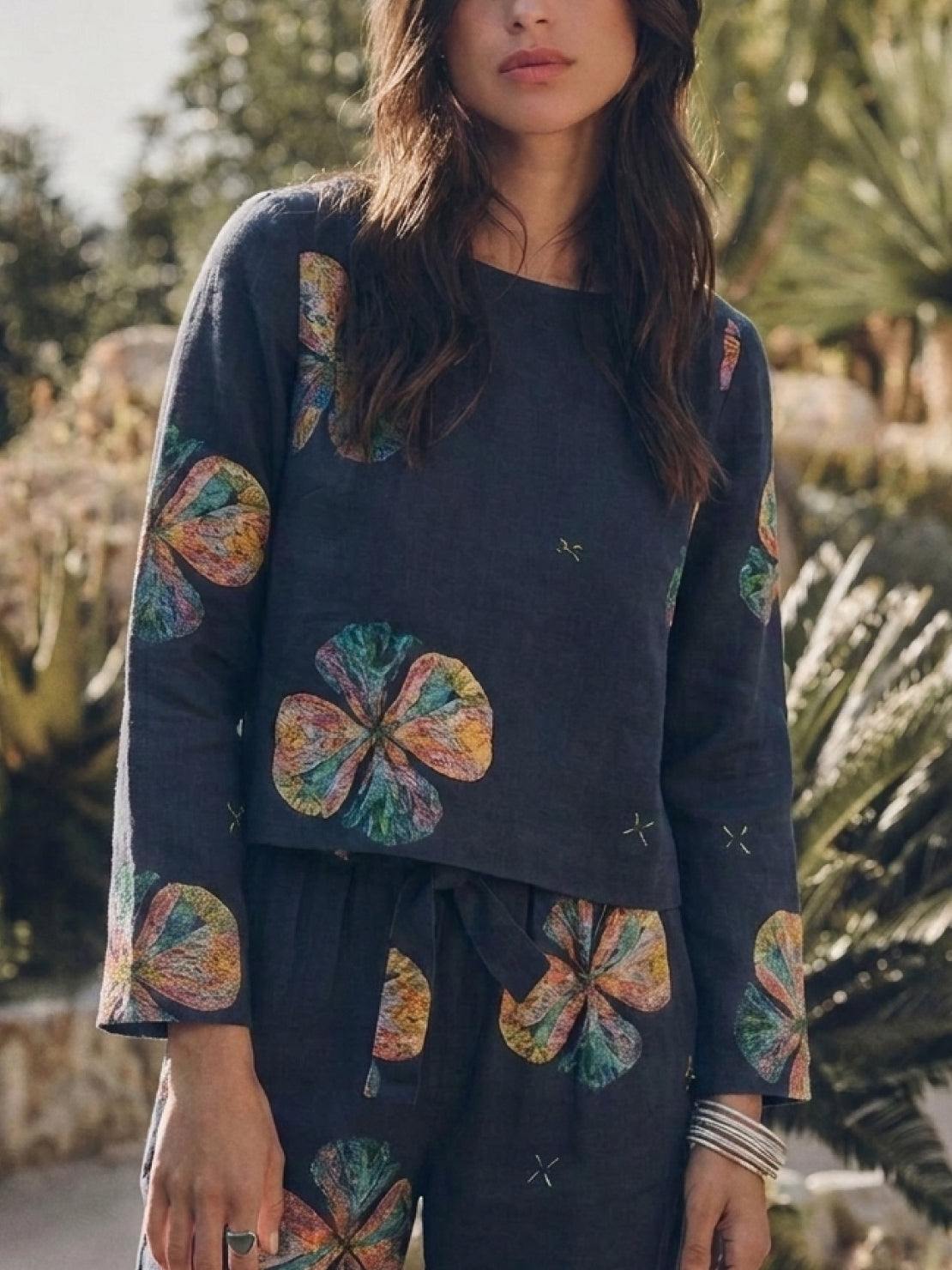 Lavinia | Completo Due Pezzi Minimal con Top Lungo e Pantaloni Ampi