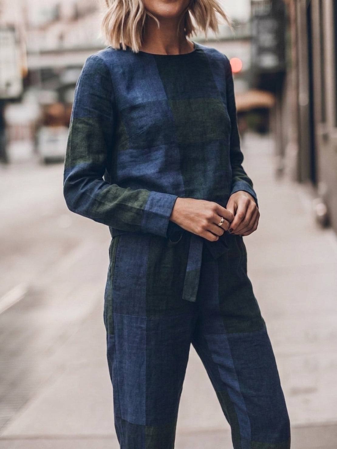Lavinia | Completo Due Pezzi Minimal con Top Lungo e Pantaloni Ampi