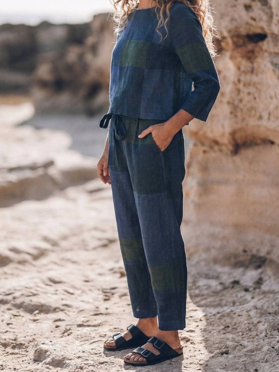 Lavinia | Completo Due Pezzi Minimal con Top Lungo e Pantaloni Ampi