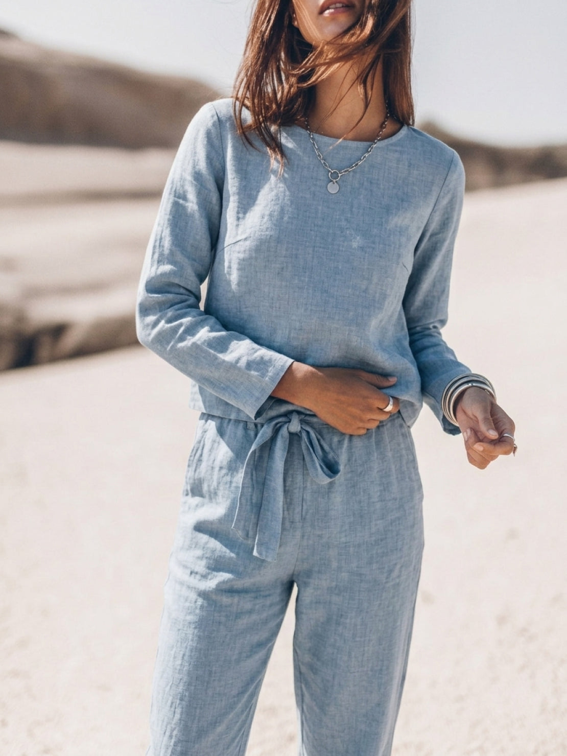 Lavinia | Completo Due Pezzi Minimal con Top Lungo e Pantaloni Ampi