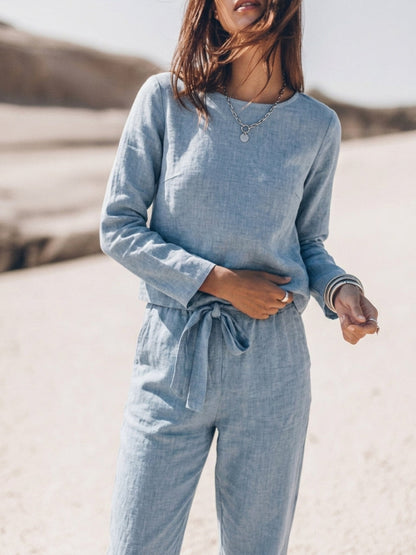 Lavinia | Completo Due Pezzi Minimal con Top Lungo e Pantaloni Ampi