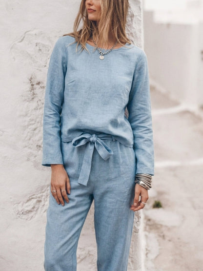 Lavinia | Completo Due Pezzi Minimal con Top Lungo e Pantaloni Ampi