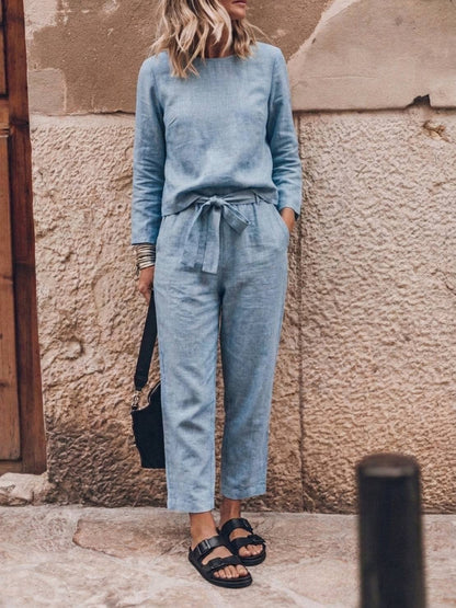 Lavinia | Completo Due Pezzi Minimal con Top Lungo e Pantaloni Ampi