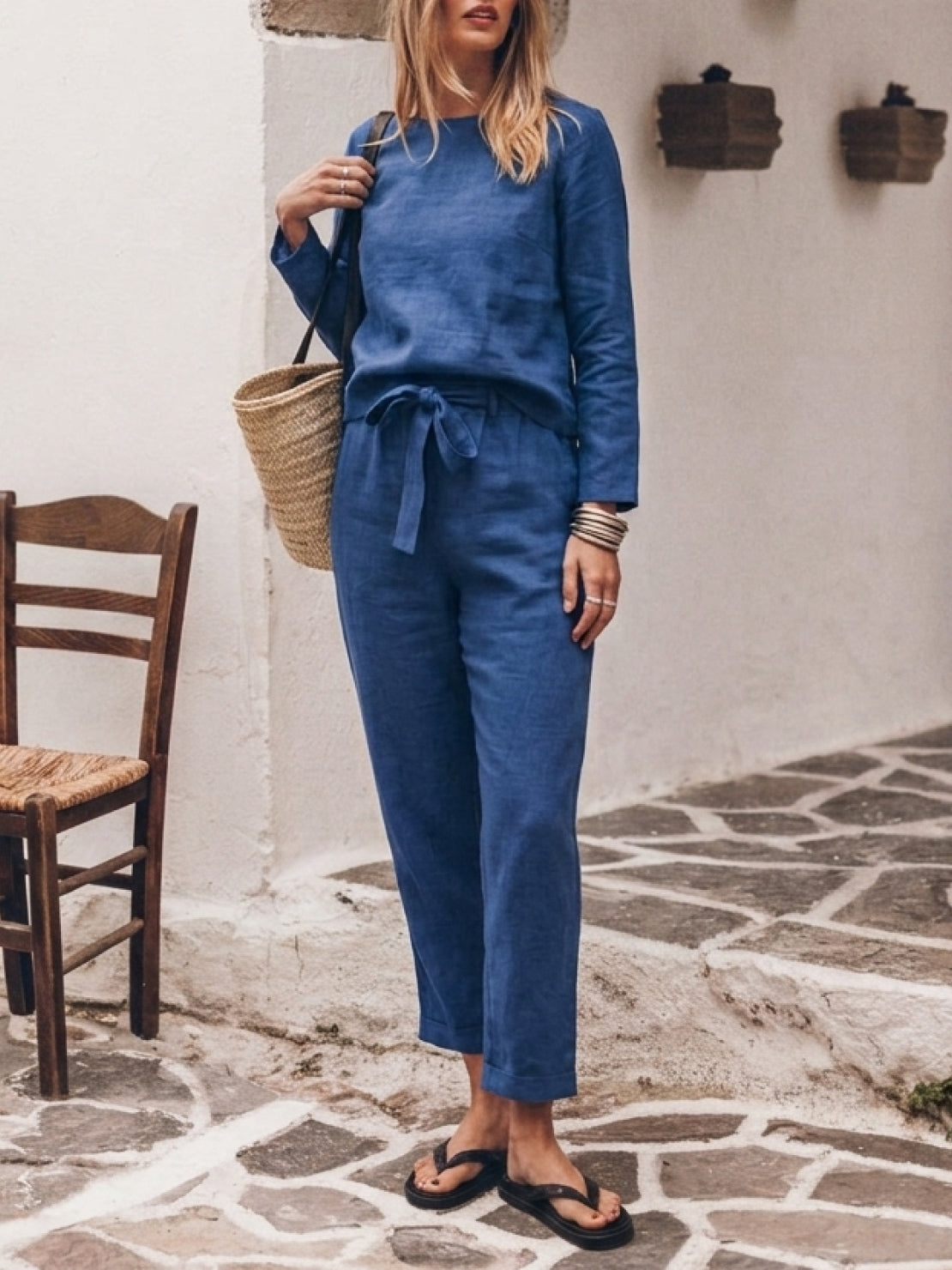 Lavinia | Completo Due Pezzi Minimal con Top Lungo e Pantaloni Ampi