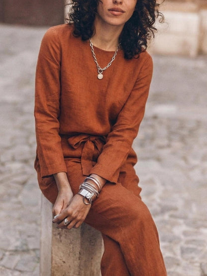 Lavinia | Completo Due Pezzi Minimal con Top Lungo e Pantaloni Ampi