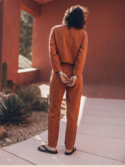 Lavinia | Completo Due Pezzi Minimal con Top Lungo e Pantaloni Ampi