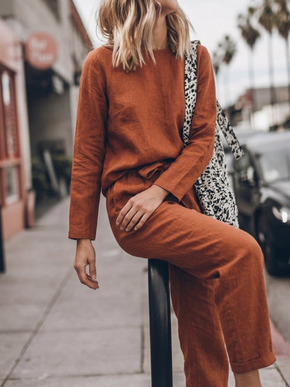 Lavinia | Completo Due Pezzi Minimal con Top Lungo e Pantaloni Ampi