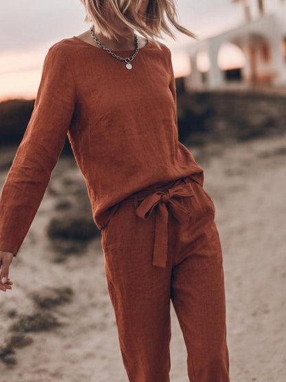 Lavinia | Completo Due Pezzi Minimal con Top Lungo e Pantaloni Ampi