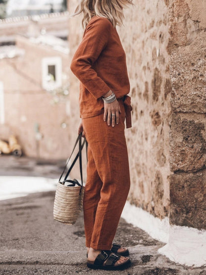 Lavinia | Completo Due Pezzi Minimal con Top Lungo e Pantaloni Ampi