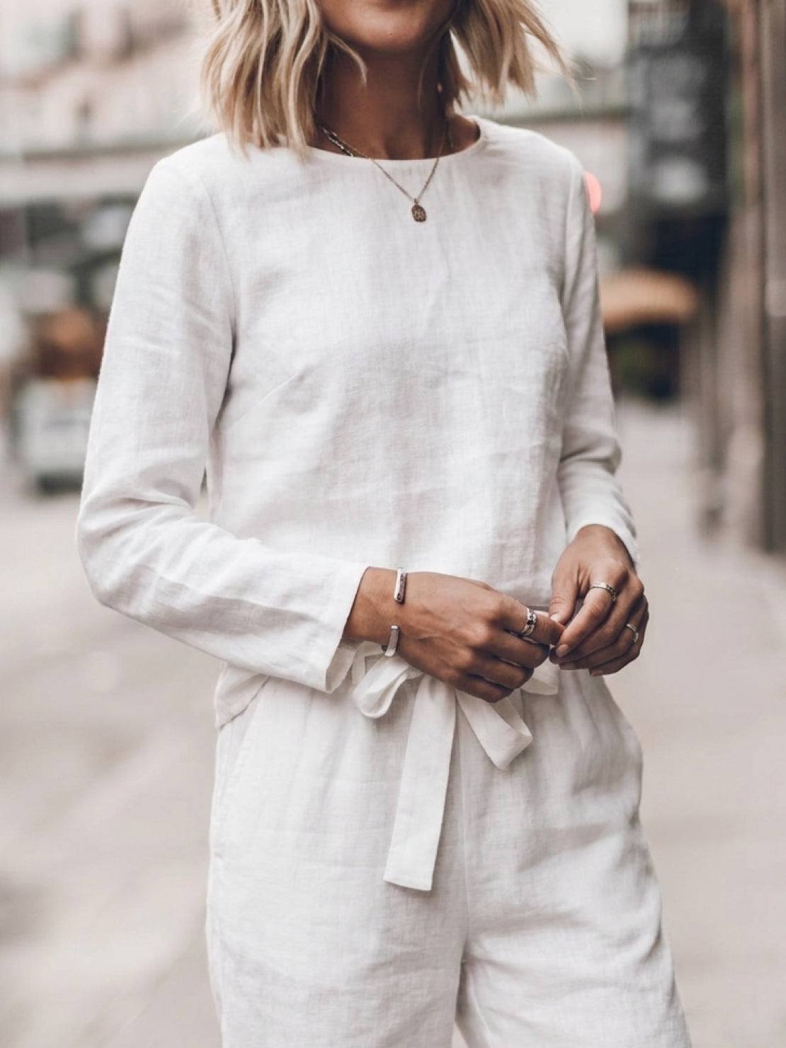 Lavinia | Completo Due Pezzi Minimal con Top Lungo e Pantaloni Ampi