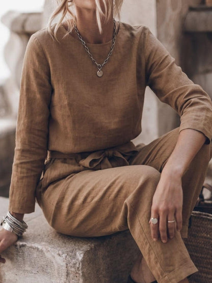 Lavinia | Completo Due Pezzi Minimal con Top Lungo e Pantaloni Ampi