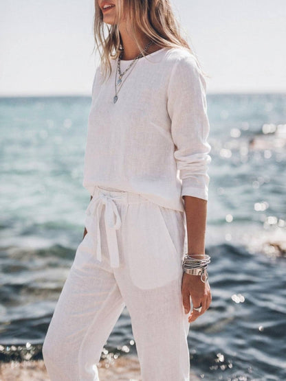 Lavinia | Completo Due Pezzi Minimal con Top Lungo e Pantaloni Ampi