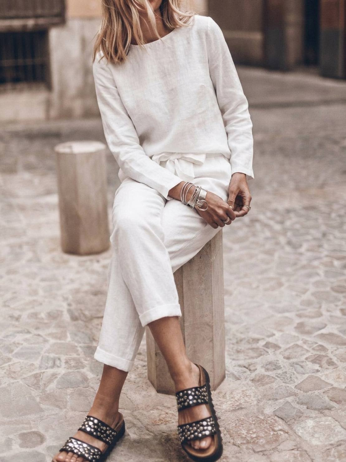Lavinia | Completo Due Pezzi Minimal con Top Lungo e Pantaloni Ampi