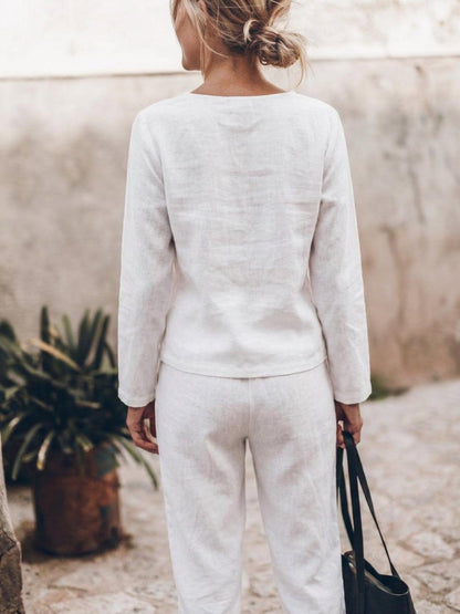 Lavinia | Completo Due Pezzi Minimal con Top Lungo e Pantaloni Ampi