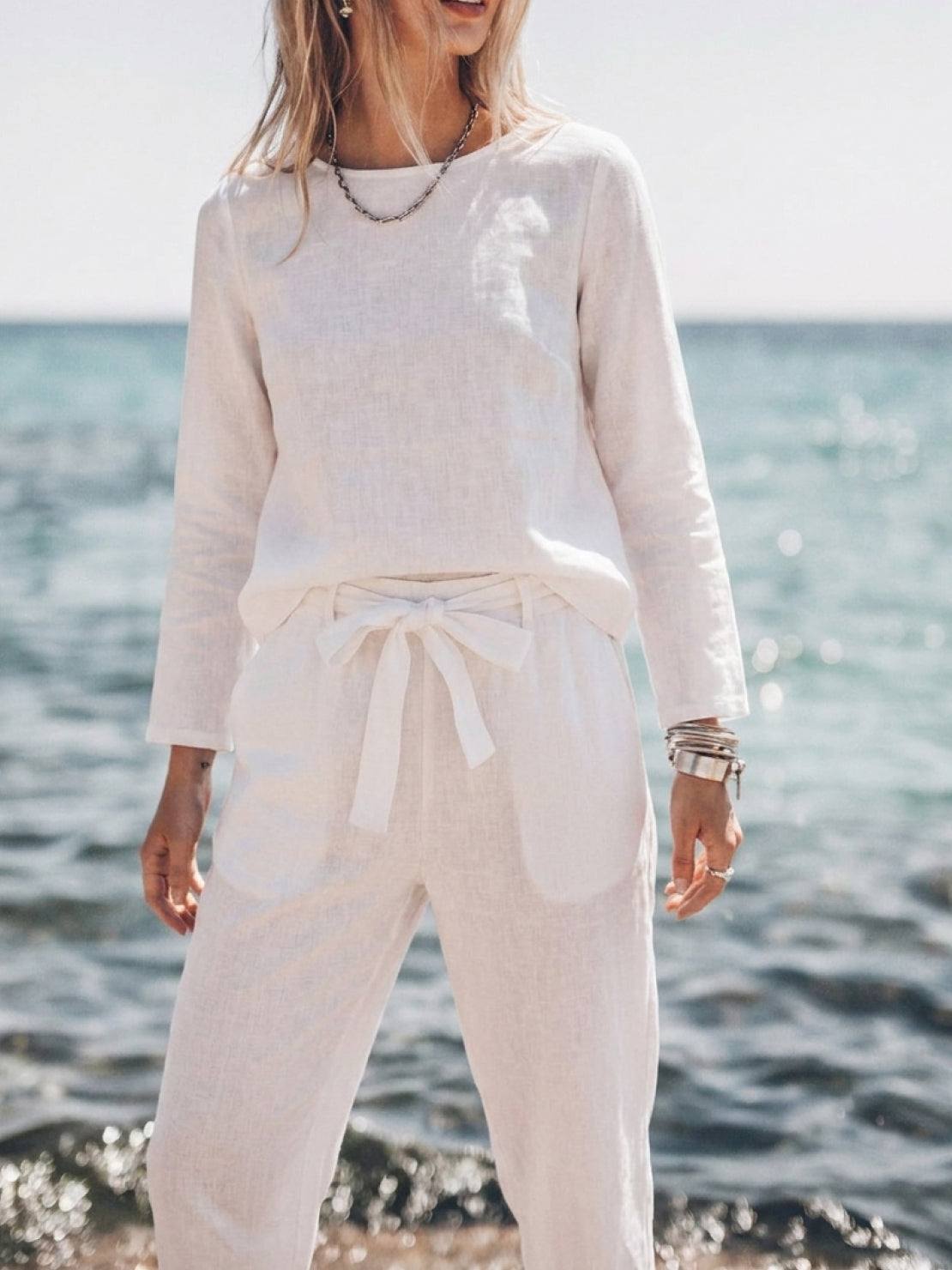 Lavinia | Completo Due Pezzi Minimal con Top Lungo e Pantaloni Ampi