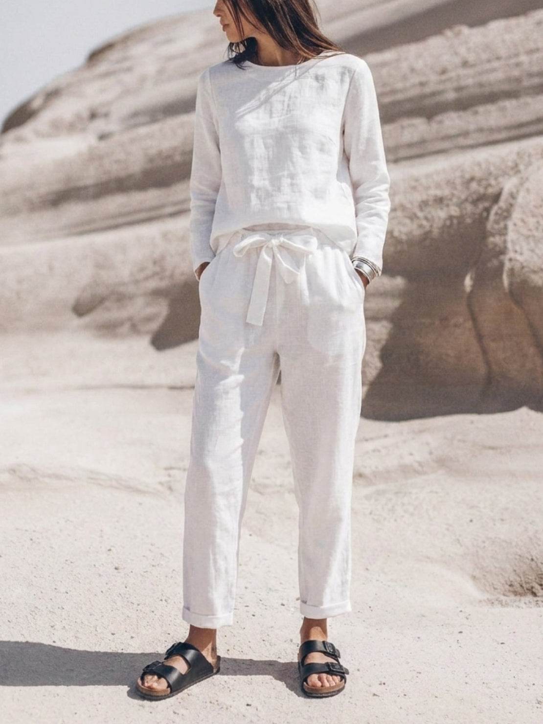 Lavinia | Completo Due Pezzi Minimal con Top Lungo e Pantaloni Ampi