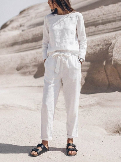 Lavinia | Completo Due Pezzi Minimal con Top Lungo e Pantaloni Ampi
